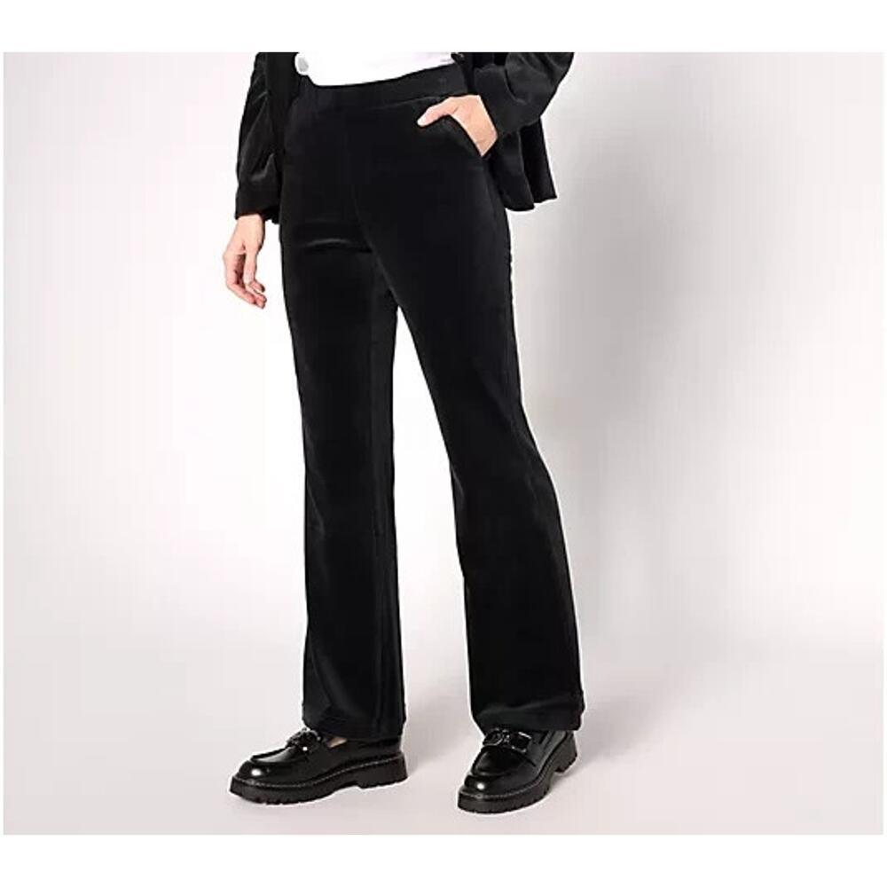 Studio Park x Shawn Killinger Regular Velveteen Flare Pant Black Size 16 Pull On